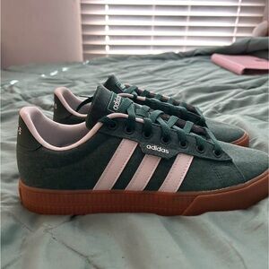 Adidas Forest Green Shoes with White Accents
